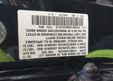 2017 Honda Cr-V Ex z USA, uszkodzony, nr VIN 7FARW1H56HE010173